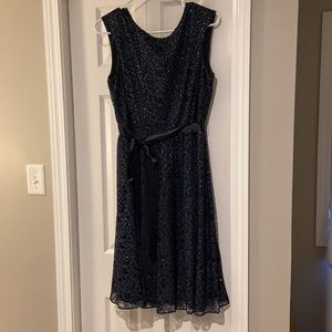 Beautiful navy blue dress.